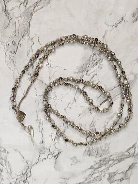 Nakamol Gold and White Pearl Wrap Necklace